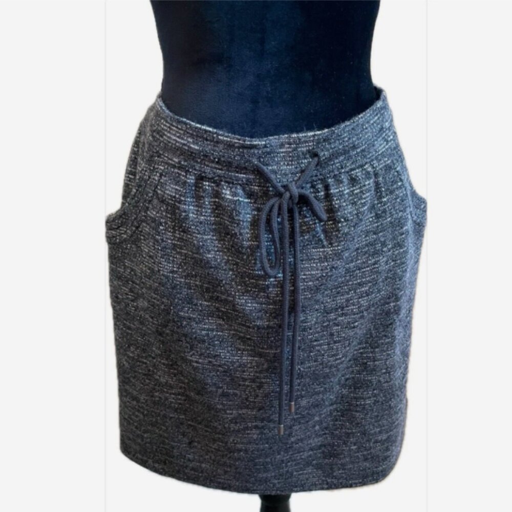 Ann Taylor LOFT Navy Grey A-Line Skirt XS NWOT Classic Chic